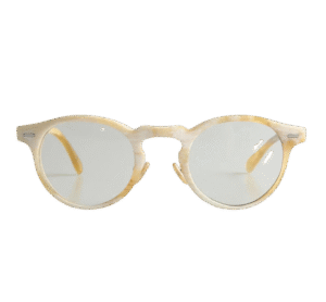 white horn glasses